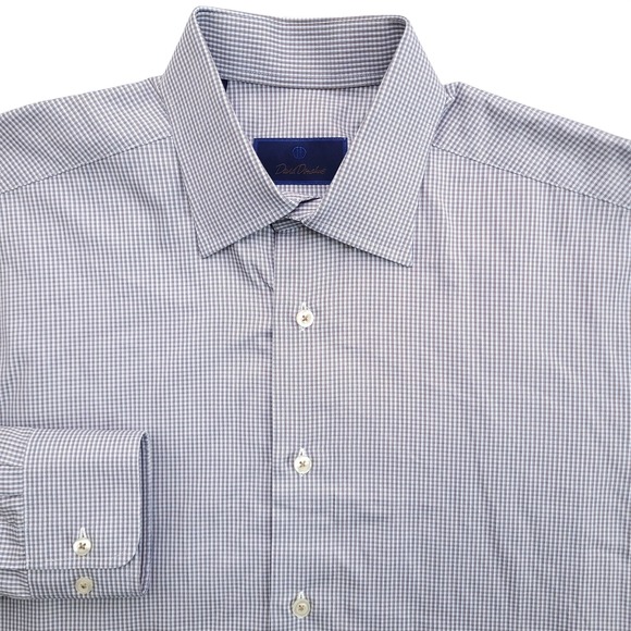 David Donahue Other - David Donahue Dress Shirt Mens 16 34/35 Regular Fit White Check